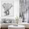Designart - Black and White Elephant Pencil ketch - Animals Painting Print on Wrapped Canvas
